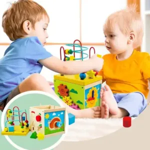 Drvena edukativna kocka – 5 U 1